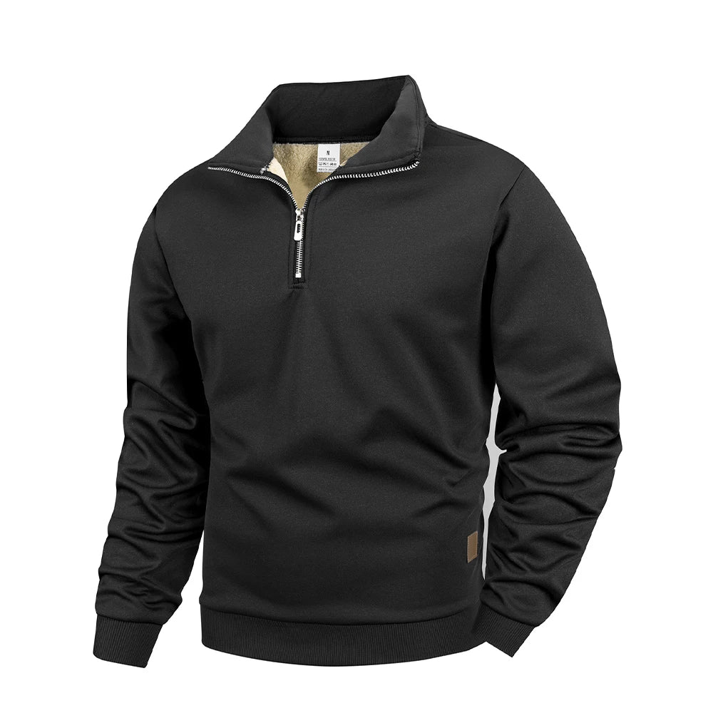 Men's Casual Sweatshirt Long Sleeve Stand Collar Half Zipper Pullover Sweatshirts Autumn Outdoor Streetwear for Men